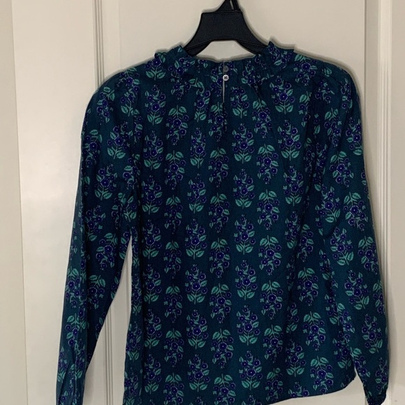 J Crew Floral Long Sleeve Blouse Petite Small - Picture 5 of 5
